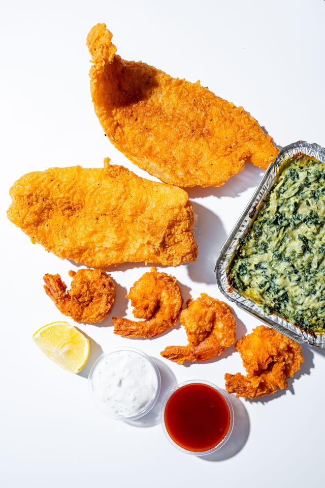 4 Shrimp 2 Fish & 1 Side.