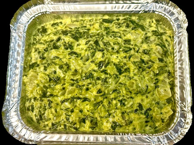Large Full Tray Homemade Creamed Spinach.