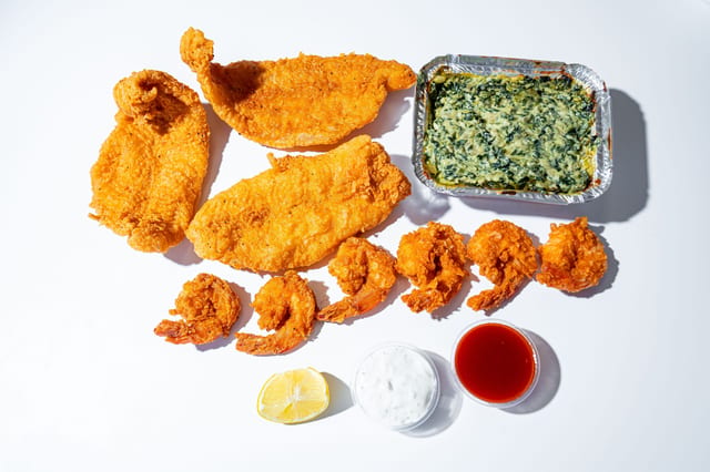 15 Shrimp 8 Fish & 3 Sides.