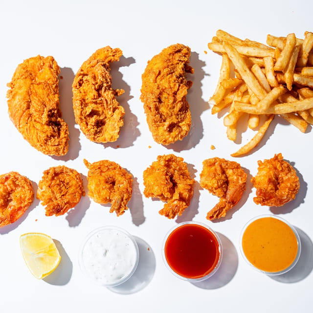 6 Shrimp 3 Chicken & 1 Side.