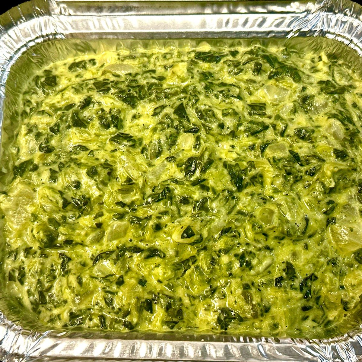 Large Full Tray Homemade Creamed Spinach.