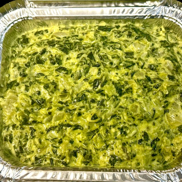 Large Full Tray Homemade Creamed Spinach.