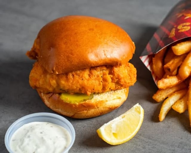Whiting Fish Sandwich (Bun) & 1 Side.