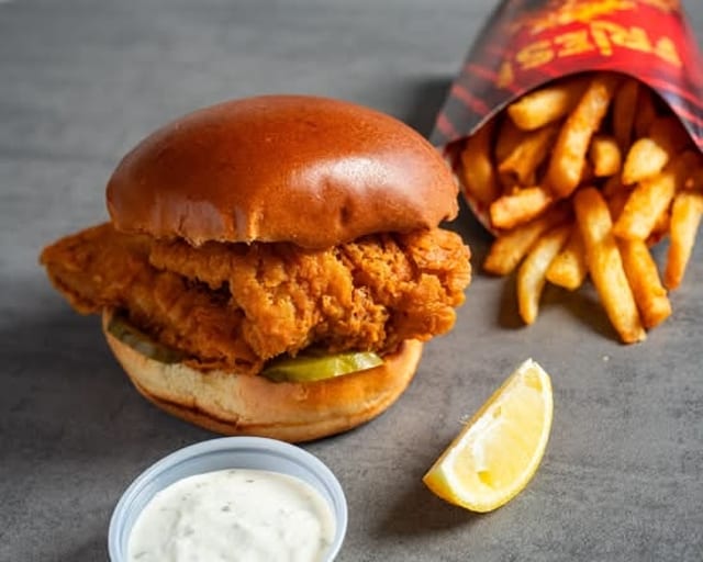 Catfish Sandwich (Bun) & 1 Side.