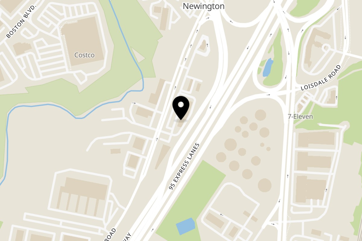 Map showing the location of Southern Style Chicken & Waffle 8091 Alban Road on 8091 Alban Rd Unit E in Springfield
